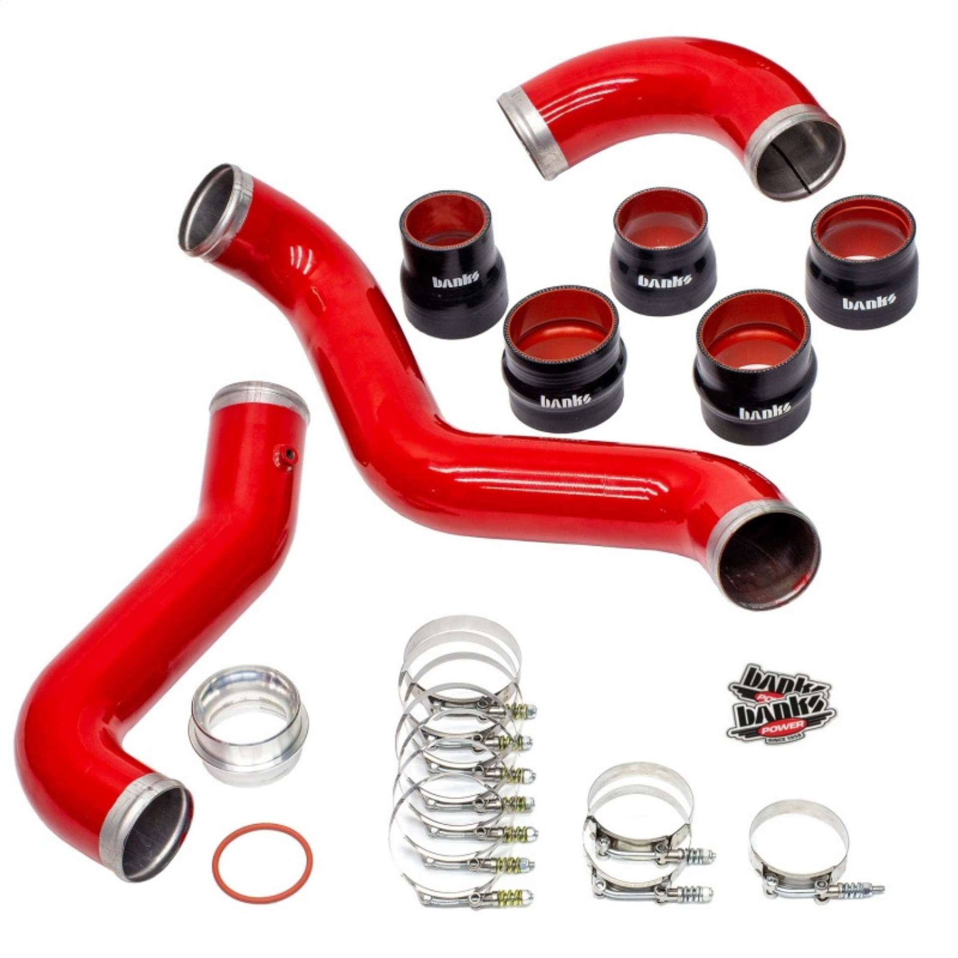 Picture of Banks Power 17-19 Chevy-GMC 2500HD-3500HD Diesel 6-6L Boost Tube Upgrade Kit - Red