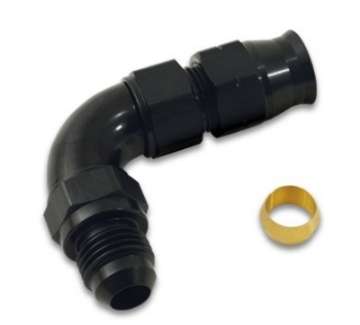 Picture of Vibrant 90 Degree 1-2in Tube to Male -8AN Flare Adapter w- Olive Inserts