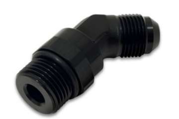 Picture of Vibrant -6AN Male Flare to Male -8AN ORB Swivel 45 Degree Adapter Fitting - Anodized Black