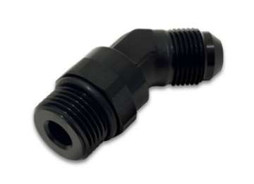 Picture of Vibrant -12AN Male to Male -12AN Straight Cut 45 Degree Adapter Fitting - Anodized Black