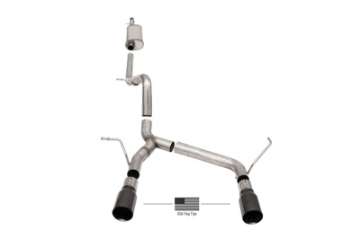 Picture of Corsa 07-18 Jeep Wrangler JKU 3-6L-3-8L 2-75in Sport Cat-Back Exhaust w- 4in American Flag BlacTips