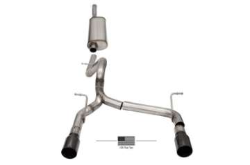 Picture of Corsa 2018-2024 Jeep Wrangler JLU 3-6L 2-75in Sport Cat-Back Exhaust w- Black Tips