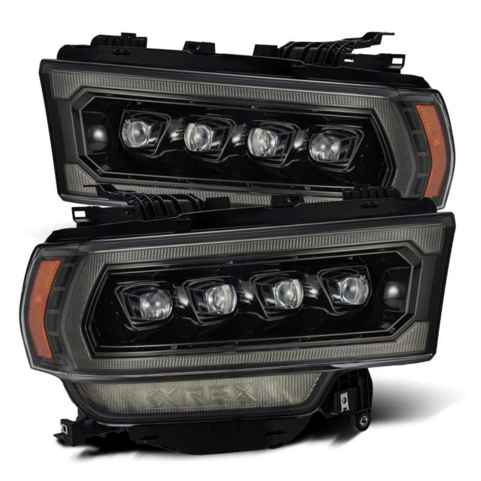 Picture of AlphaRex 19-21 Ram 2500 NOVA LED Proj Headlights Plank Style Alpha Blk w-Activ Light-Seq Signal-DRL