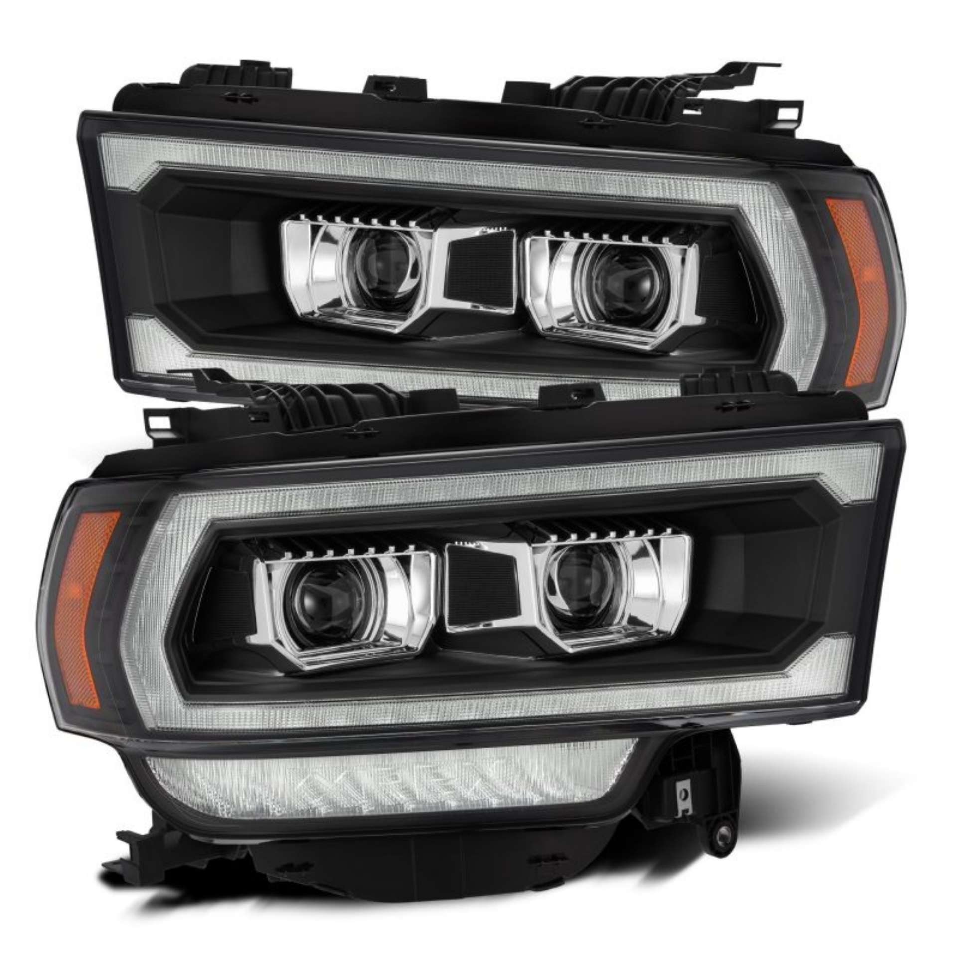 Picture of AlphaRex 19-21 Ram 2500 PRO-Series Projector Headlights Plank Style Black w-Activation Light