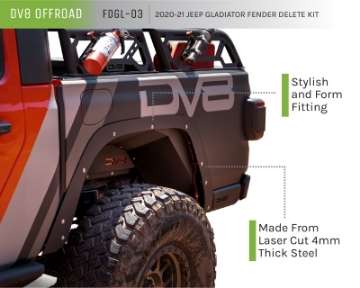 Picture of DV8 Offroad 20-21 Jeep Gladiator Fender Flare Delete Kit