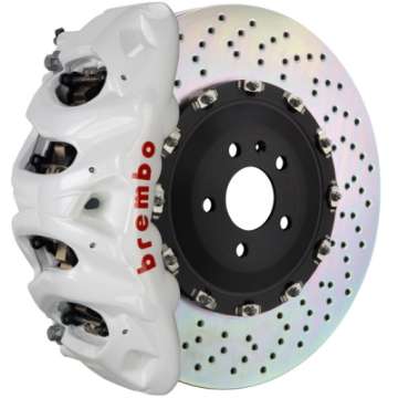 Picture of Brembo 18+ RS5 Front GT BBK 6 Piston Cast 405x34 2pc Rotor Drilled- White