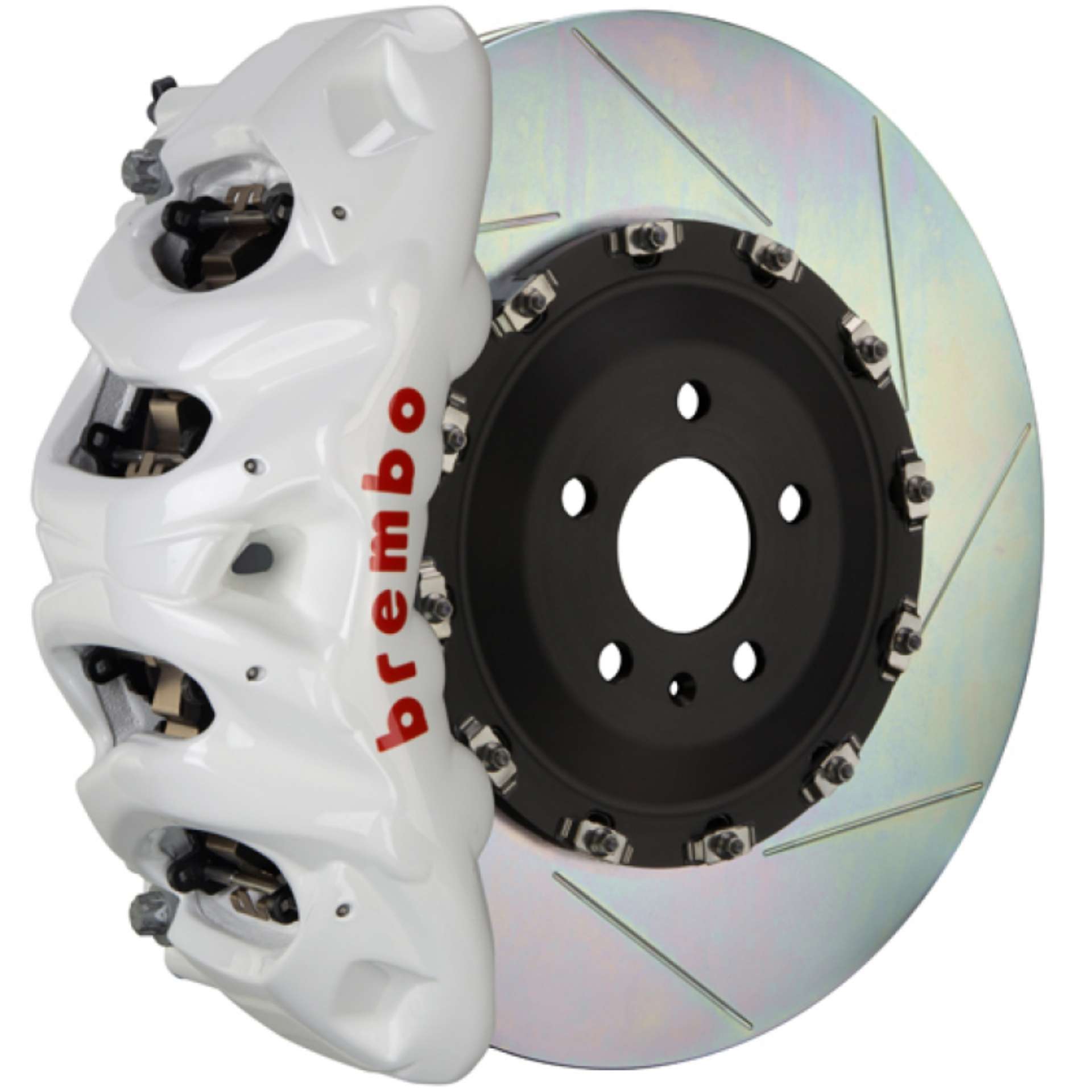 Picture of Brembo 02-08 G500-03-04 G55-09-18 G550 Fr GT BBK 8Piston Cast 412x38 2pc Rotor Slotted Type1-White