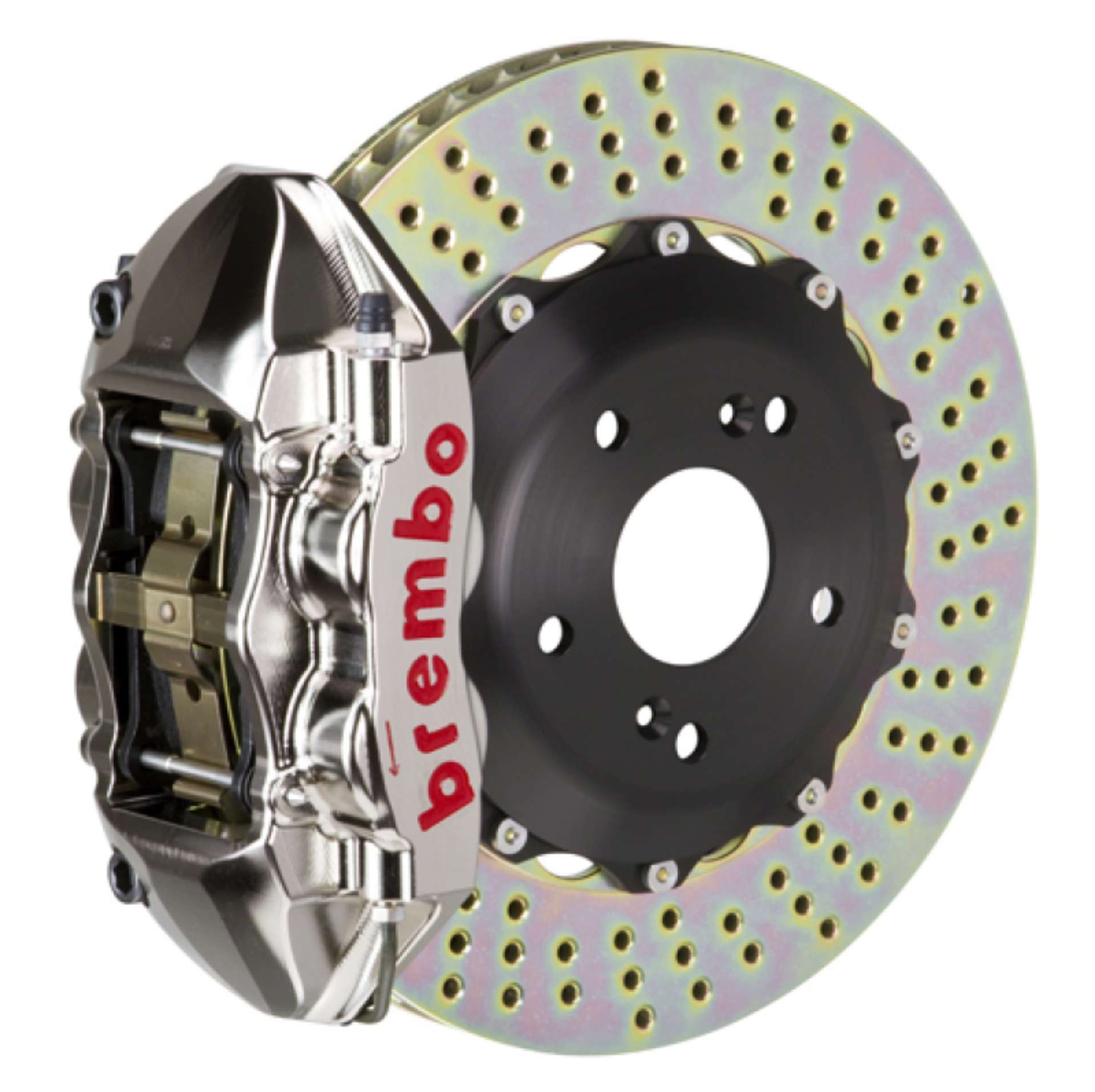 Picture of Brembo 16+ Miata MX-5 ND Front GTR BBK 4 Piston Billet328x28 2pc Rotor Drilled- Nickel Plated