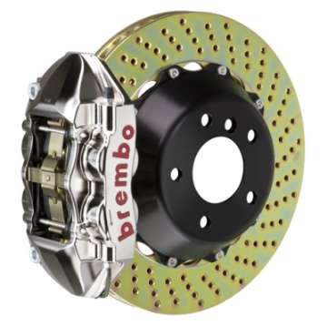 Picture of Brembo 00-02 S4-02-05 A4-06-08 A4 Front GTR BBK 4 Piston Billet 365x29 2pc Rotor Drilled- Nickel