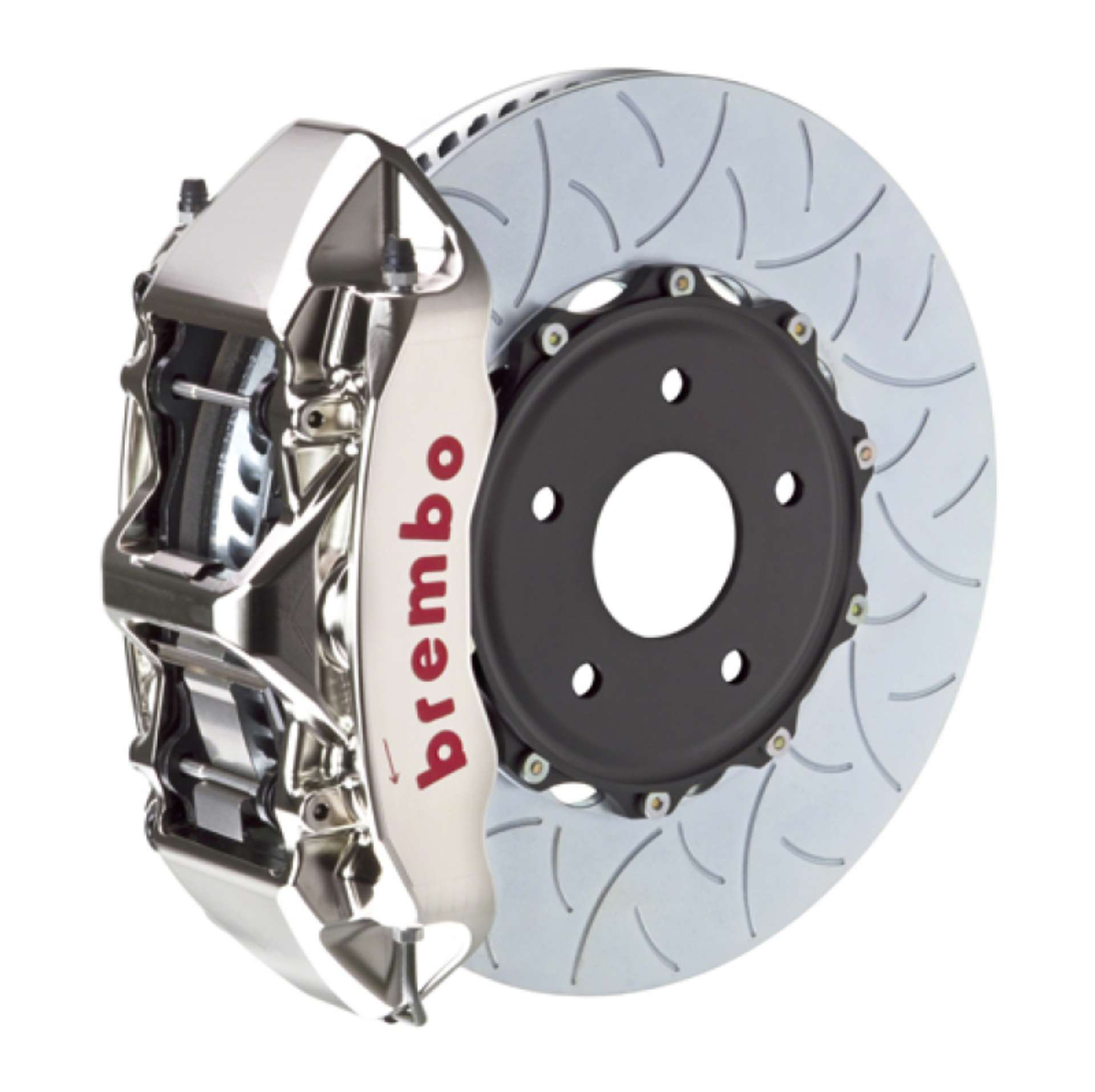 Picture of Brembo 02-21 WRX Front GTR BBK 6 Piston Billet 350x34 2pc Rotor Slotted Type3- Nickel