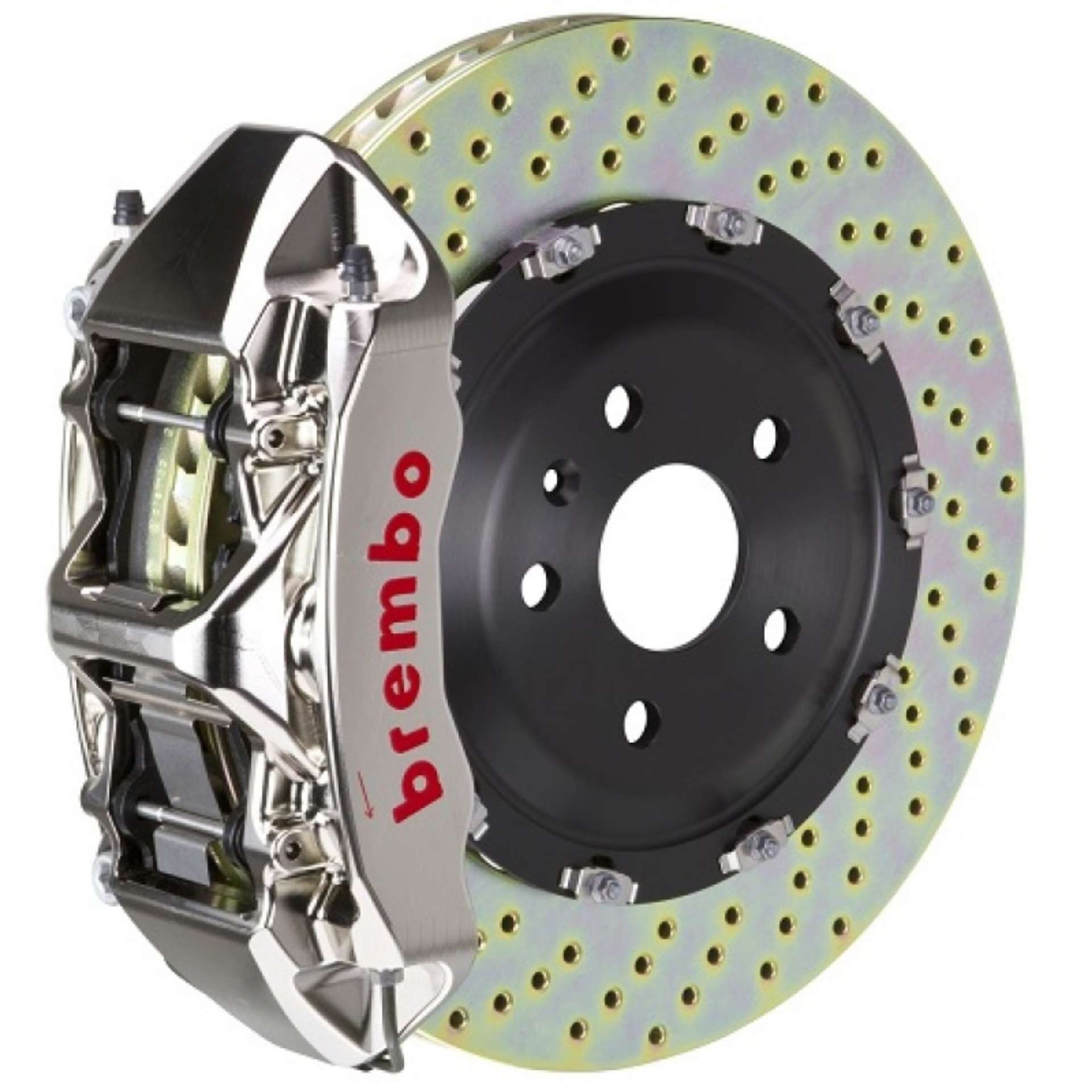 Picture of Brembo 08-13 M3-11-12 1M Front GTR BBK 6 Piston Billet 365x34 2pc Rotor Drilled- Nickel