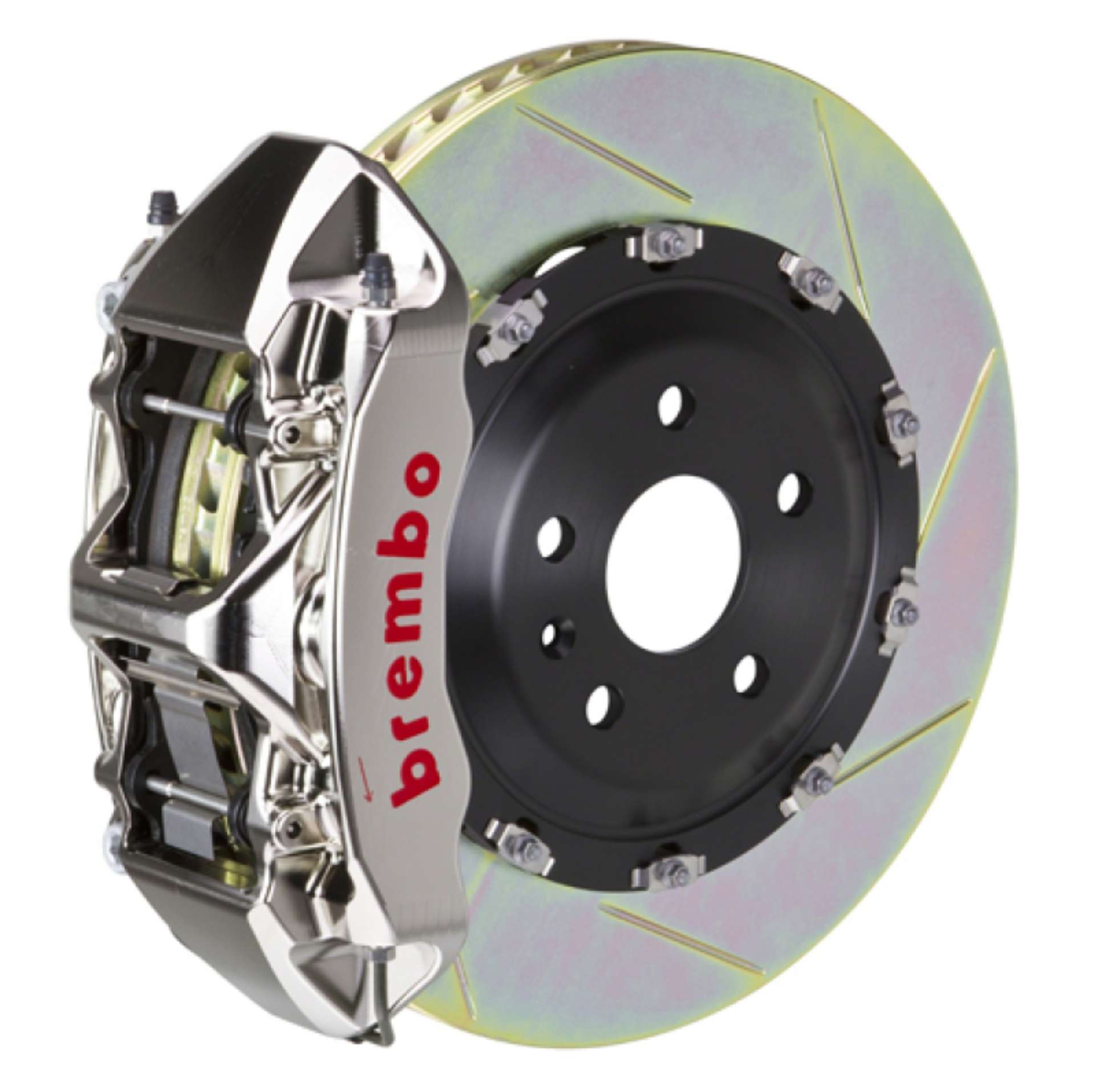 Picture of Brembo 08-13 M3-11-12 1M Front GTR BBK 6 Piston Billet 365x34 2pc Rotor Slotted Type1 - Nickel