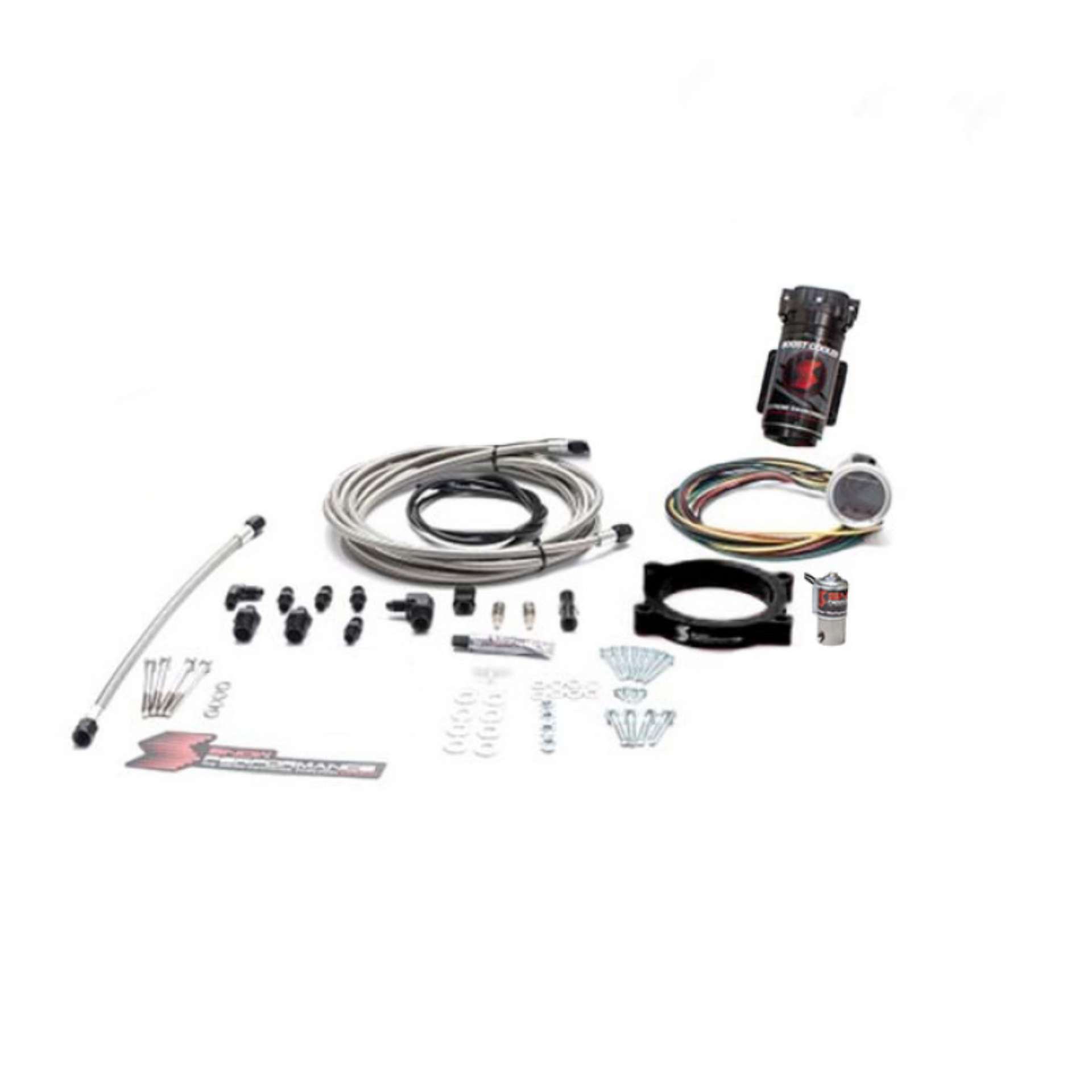 Picture of Snow Performance 10-15 Camaro Stg 2 Bst Cooler F-I Water Injection Kit SS Brded Line-4AN w-o Tank