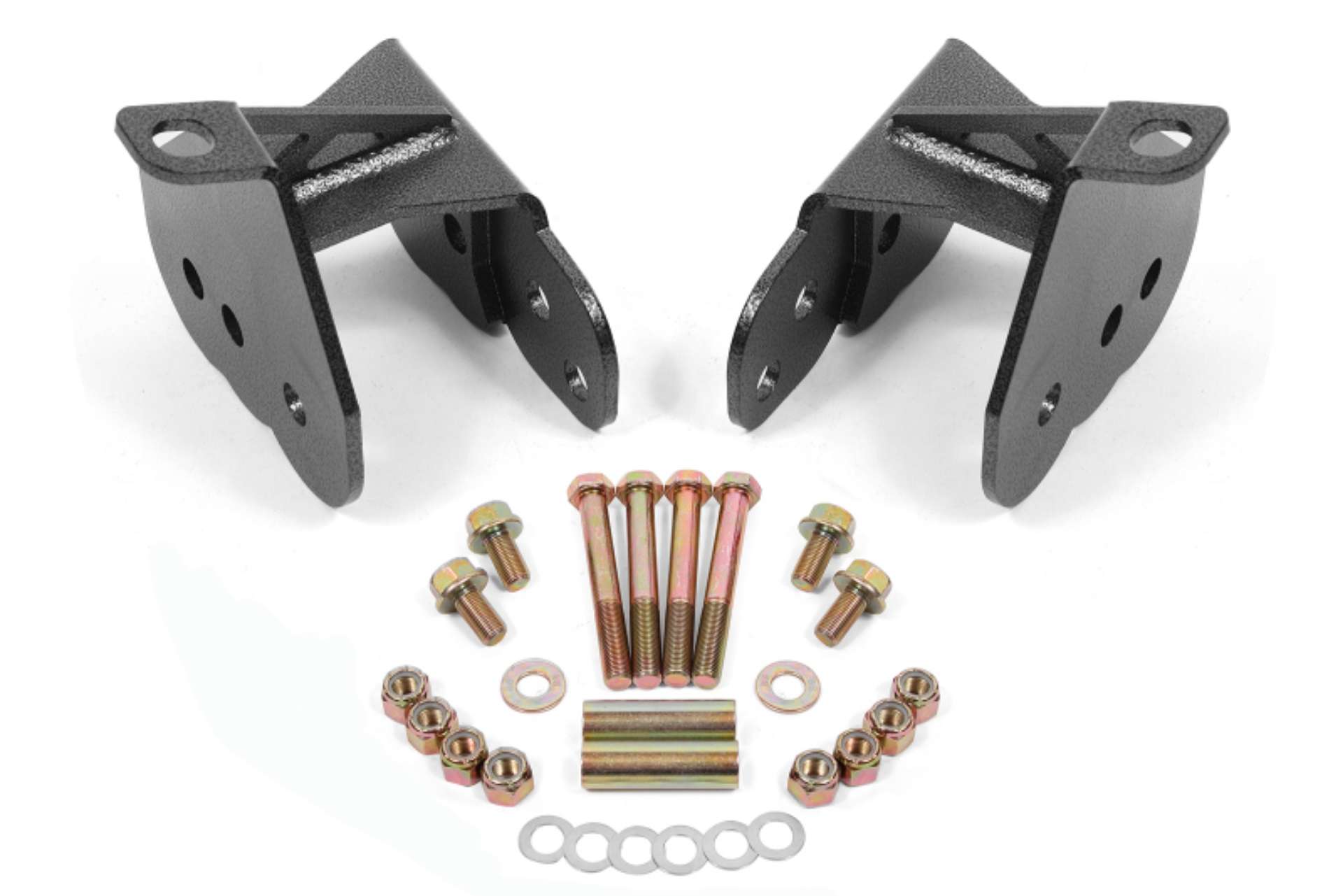 Picture of BMR 64-72 Chevy Chevelle Rear Control Arm Relocation Brackets - Black Hammertone