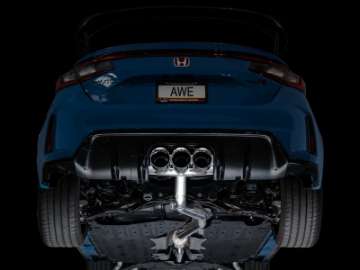 Picture of AWE Tuning 2023 Honda Civic Type R FL5 Track Edition Exhaust w- Triple Chrome Silver Tips