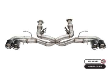 Picture of Corsa 2020-2024 Chevrolet Corvette C8 RWD 3in Track Cat-Back Delete Exhaust w-4-5in CF PolishedTips