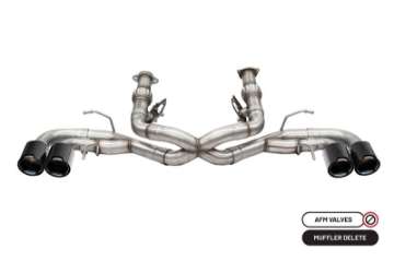 Picture of Corsa 2020-2024 Chevrolet Corvette C8 RWD 3in Track Cat-Back Delete Exhaust w-4-5in CF Black PVDTips