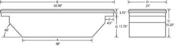 Picture of Tradesman Aluminum Single Lid Cross Bed Truck Tool Box 63in- - Brite