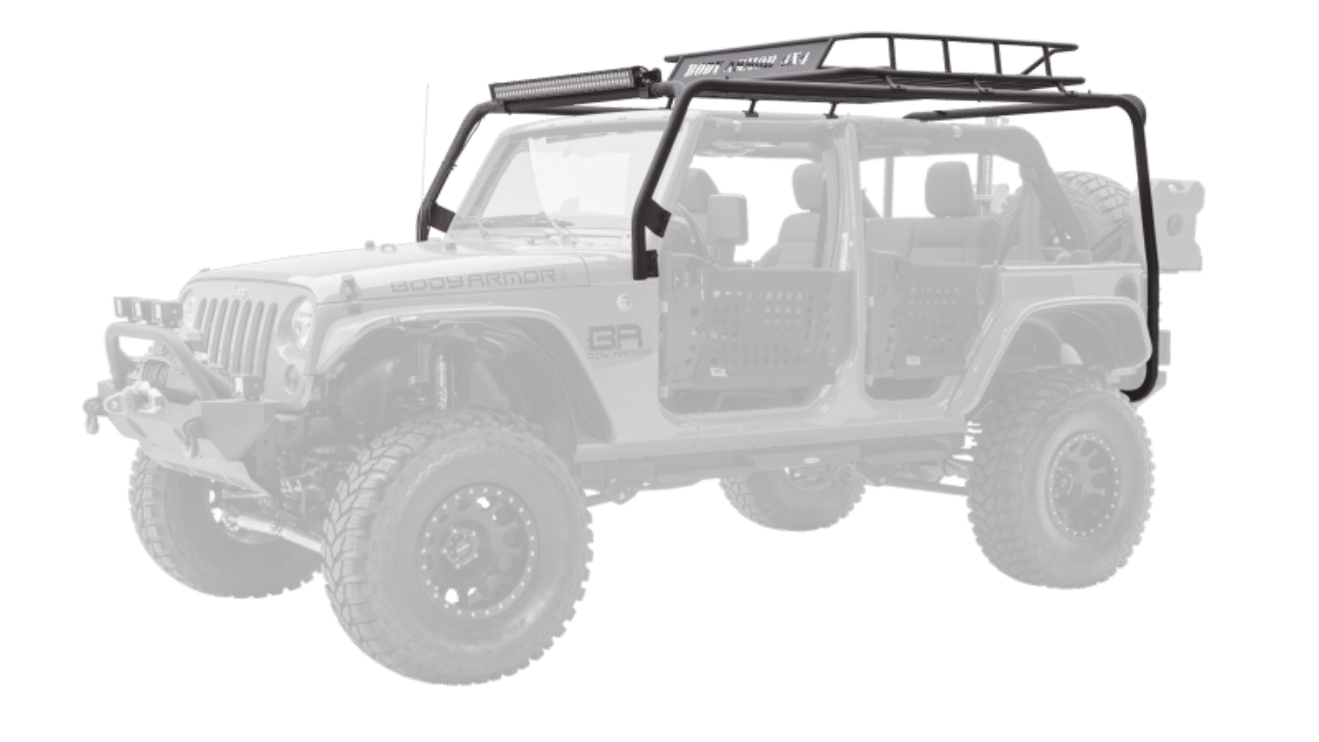 Picture of Body Armor 4x4 07-18 Jeep Wrangler JK 4 Door Cargo Roof Rack Box 2 Of 2