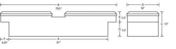 Picture of Tradesman Aluminum Economy Cross Bed Truck Tool Box 70in--Side Opening - Brite