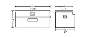 Picture of Tradesman Aluminum Flush Mount Truck Tool Box Full-Wide 56in- - Brite