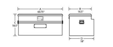 Picture of Tradesman Aluminum Flush Mount Truck Tool Box Full-Slim Line 60in- - Black