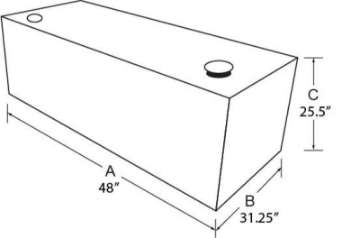 Picture of Tradesman Aluminum L-Shape Liquid Storage Tank Combo 48in- - 80 Gallon Capacity - Brite