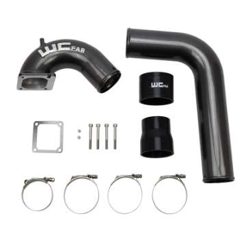 Picture of Wehrli 03-07 Dodge 5-9L Cummins 3-5in Intake Horn & Driver Side Intercooler Pipe Kit - Flat Black