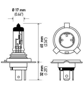 Picture of Hella Halogen H4 12V 60-55W Bulb