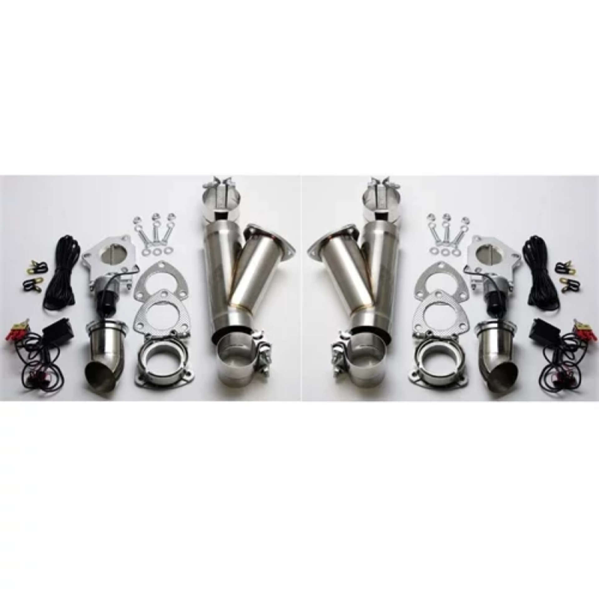 Picture of Granatelli 3-0in Stainless Steel Electronic Dual Exhaust Cutout w-Slip Fit & Band Clamp