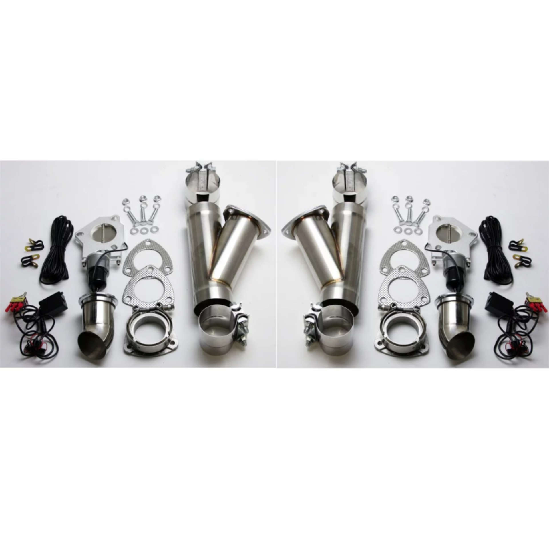 Picture of Granatelli 4-0in Stainless Steel Electronic Dual Exhaust Cutout w-Slip Fit & Band Clamp