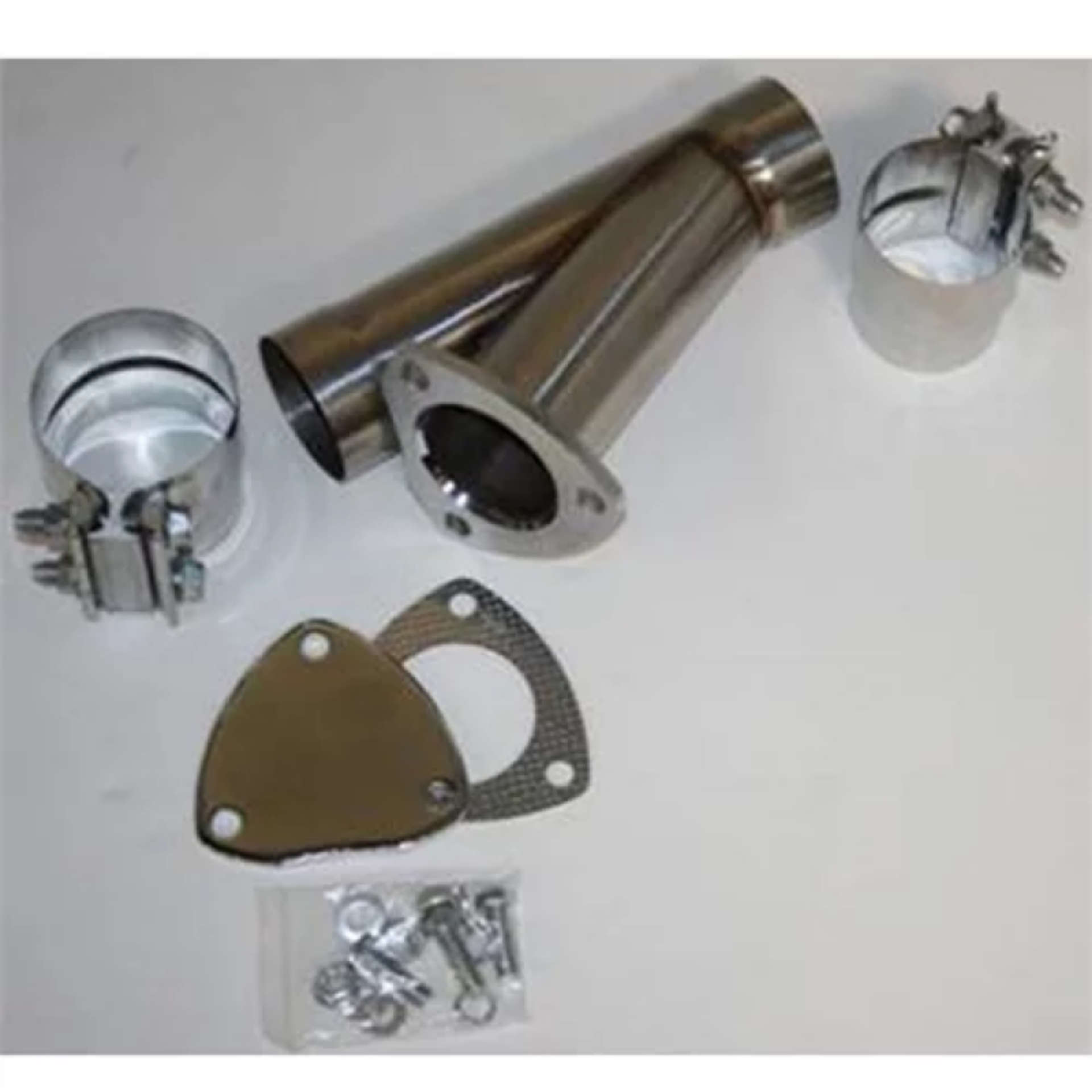 Picture of Granatelli 2-0in Stainless Steel Manual Exhaust Cutout Kit w-Slip Fit-Band Clamp