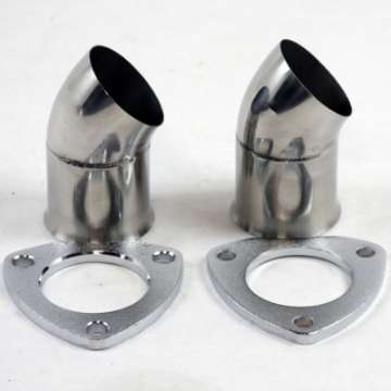 Picture of Granatelli 2-5in 304SS Turn Down w-3-Bolt Flange & Gaskets Pair