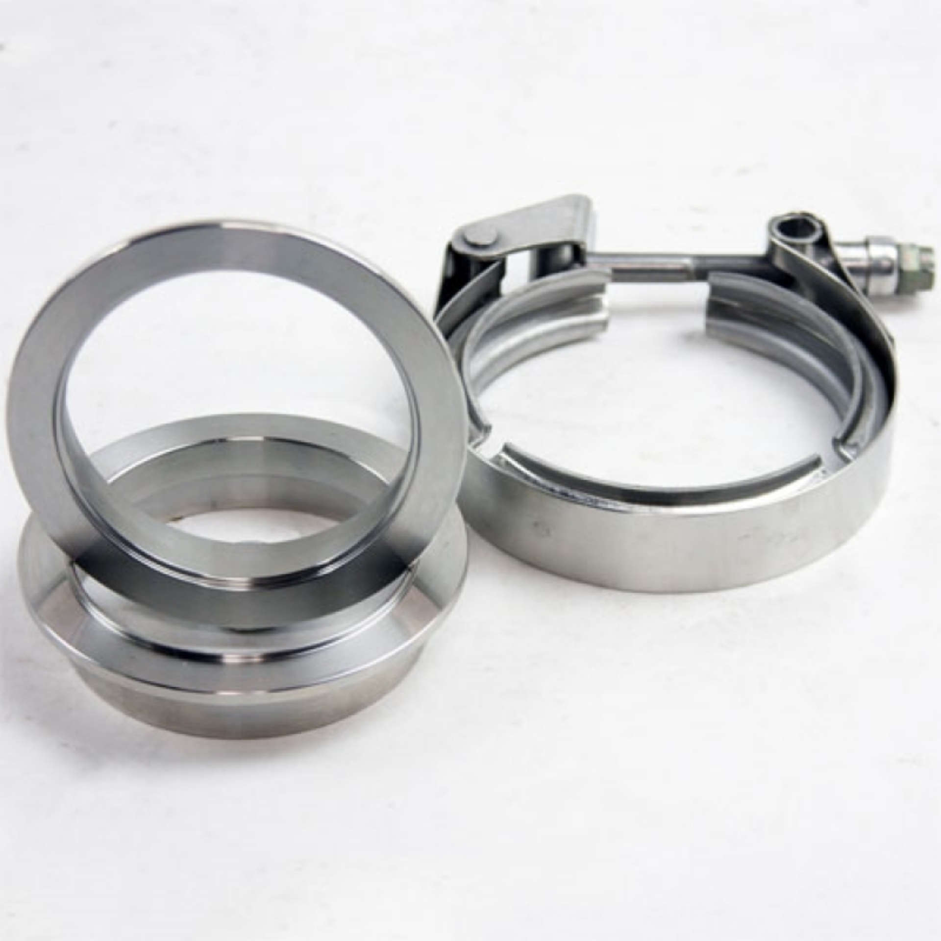 Picture of Granatelli 2-0in Mild Steel Mating Male to Female Flanges w-V-Band Clamp