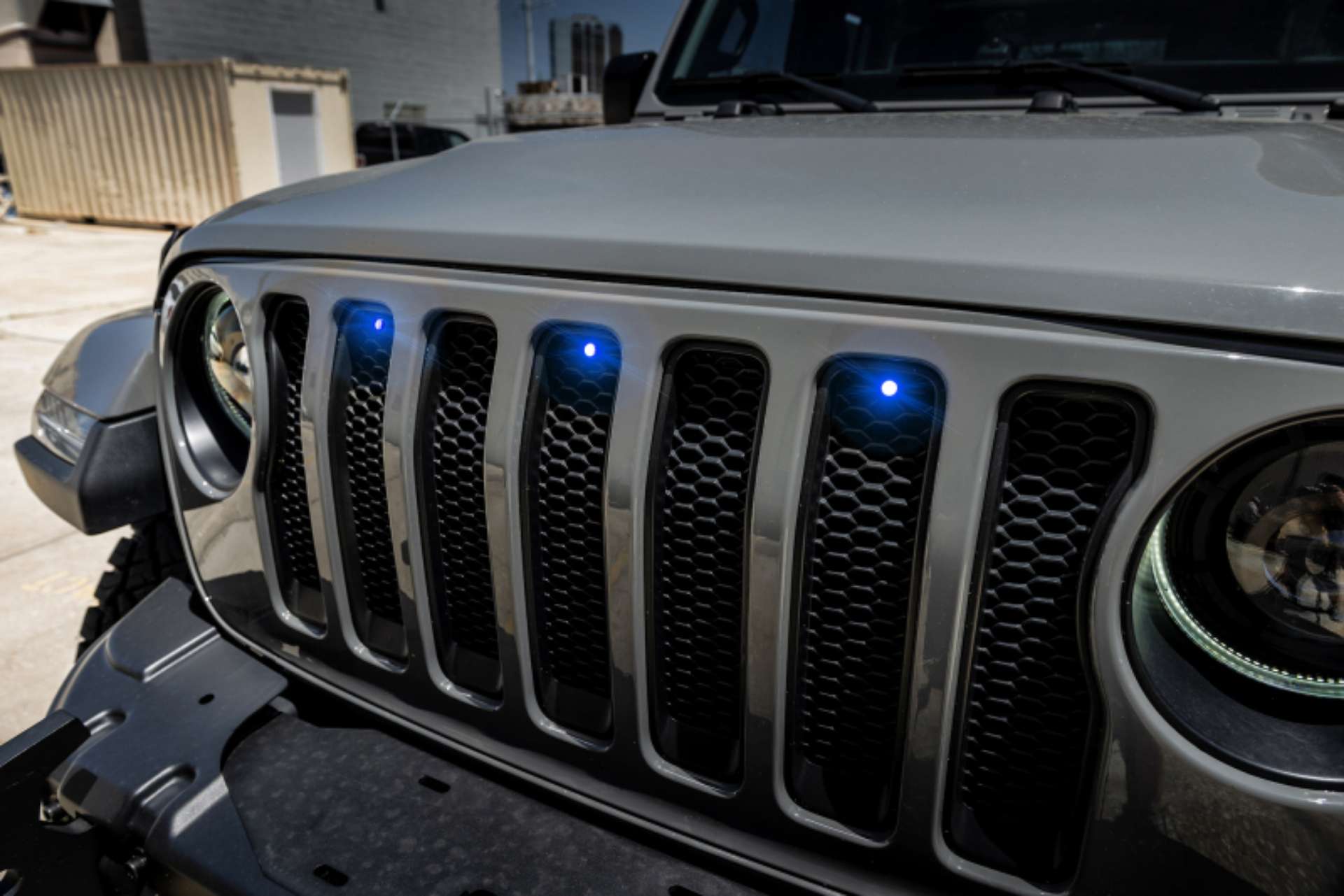 Picture of Oracle Pre-Runner Style LED Grille Kit for Jeep Wrangler JL - Blue SEE WARRANTY