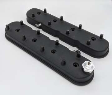 Picture of Granatelli 96-22 GM LS Tall Valve Cover w-Angled Coil Mounts - Black Wrinkle Pair