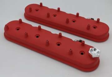 Picture of Granatelli 96-22 GM LS Tall Valve Cover w-Integral Angled Coil Mounts - Red Wrinkle Pair