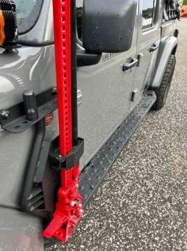 Picture of Go Rhino 18-24 Jeep Wrangler JL-JLU-JT Front Fender Jack Mount for Hi-Lift Jack - Tex- Blk