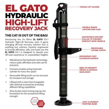 Picture of Go Rhino Xventure Gear EG1 El Gato Hydraulic Jack - Graphite