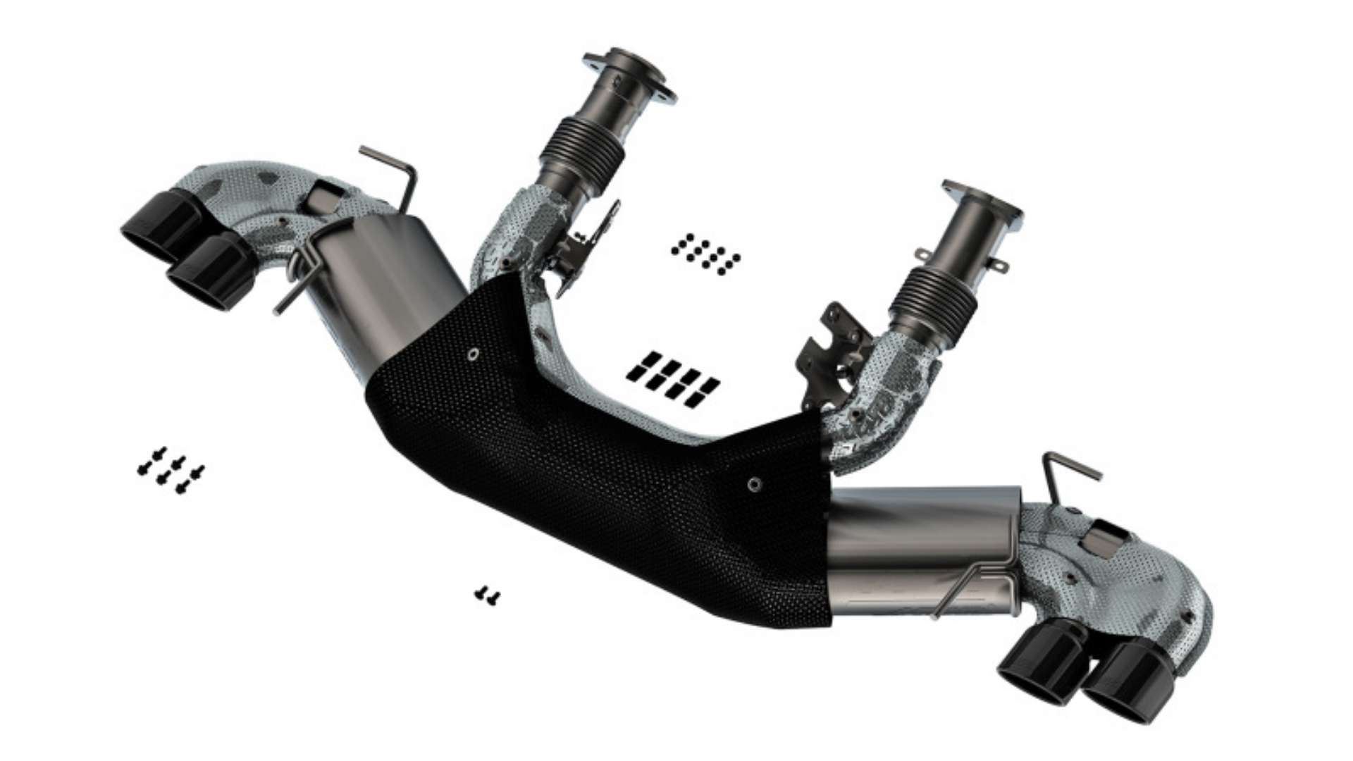 Picture of Borla 20-23 Chevy Corvette 6-2L V8 AT w-o NPP 3in ATAK Catback Exhaust - Black Chrome Tips