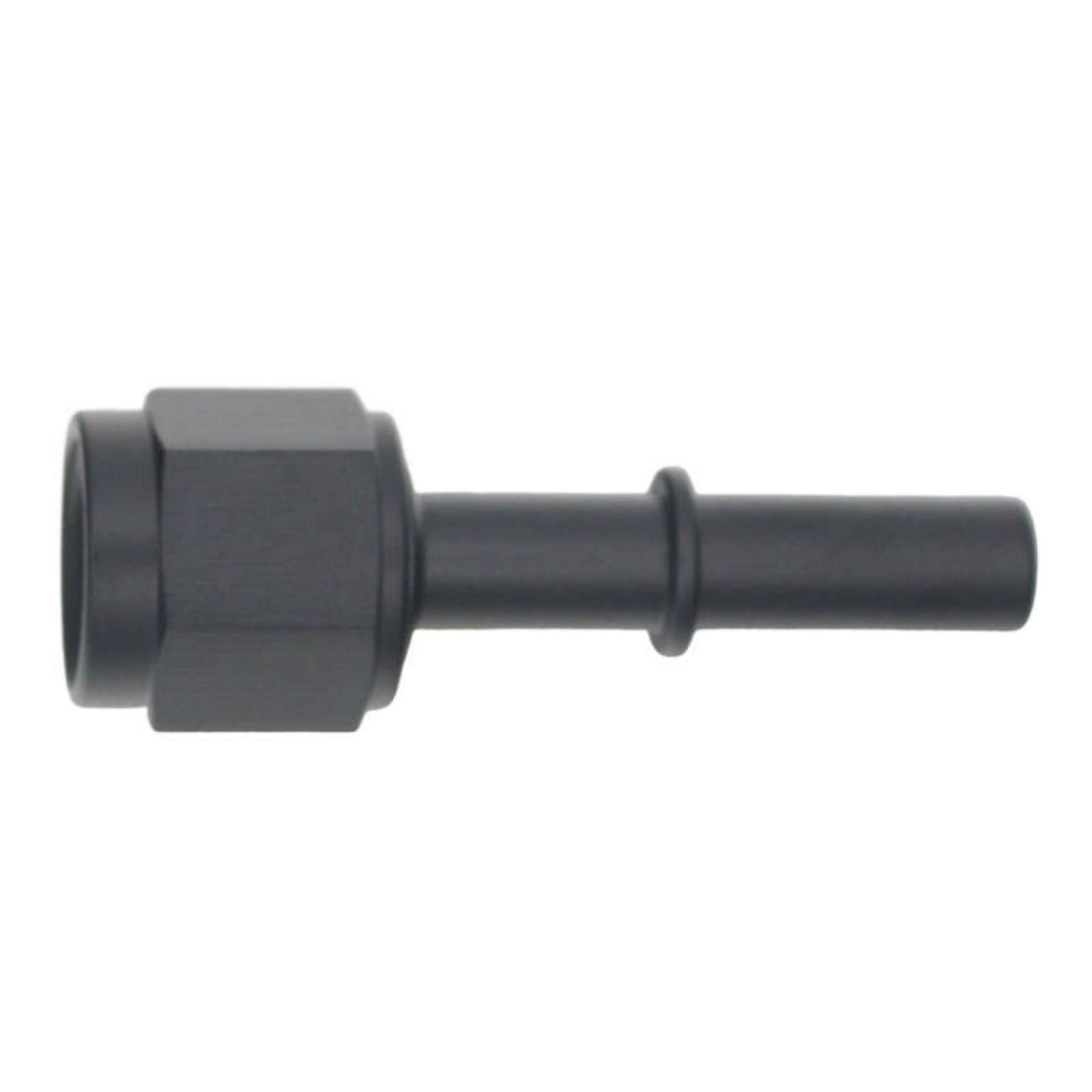 Picture of DeatschWerks 6AN Female Flare Swivel to 5-16in Male EFI Quick Disconnect - Anodized Matte Black