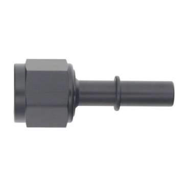 Picture of DeatschWerks 8AN Female Flare Swivel to 3-8in Male EFI Quick Disconnect - Anodized Matte Black