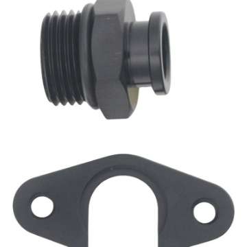 Picture of DeatschWerks 8AN ORB to Polaris RZR Turbo OE Regulator Adapter - Anodized Matte Black