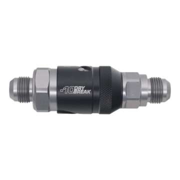 Picture of DeatschWerks 10AN Male Flare Quick Disconnect Dry Break Fitting - 2 Pieces Anodized Matte Black