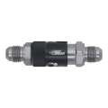 Picture of DeatschWerks 6AN Male Flare Quick Disconnect Dry Break Fitting - 2 Pieces Anodized Matte Black