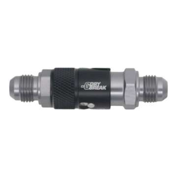 Picture of DeatschWerks 6AN Male Flare Quick Disconnect Dry Break Fitting - 2 Pieces Anodized Matte Black