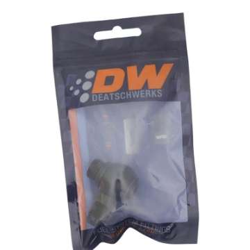 Picture of DeatschWerks 6AN ORB Male to 6AN Male Flare Low Profile 90-Degree Swivel - Anodized Matte Black