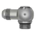 Picture of DeatschWerks 8AN ORB Male to 8AN Male Flare Low Profile 90-Degree Swivel - Anodized DW Titanium