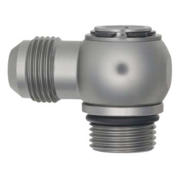 Picture of DeatschWerks 10AN ORB Male to 10AN Male Flare Low Profile 90-Degree Swivel - Anodized DW Titanium