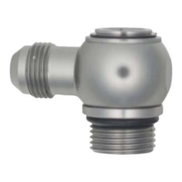 Picture of DeatschWerks 10AN ORB Male to 8AN Male Flare Low Profile 90-Degree Swivel - Anodized DW Titanium